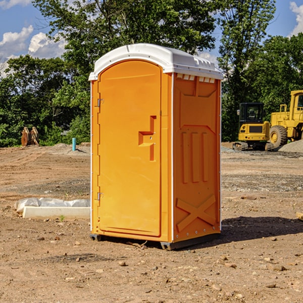 how often are the portable restrooms cleaned and serviced during a rental period in Struble IA